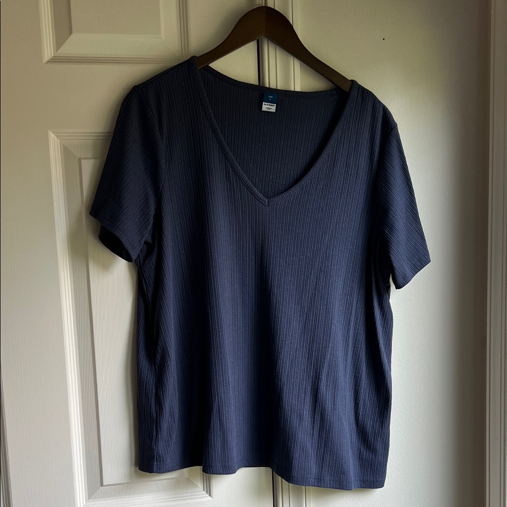 Old Navy Ribbed Navy Short Sleeve Tee